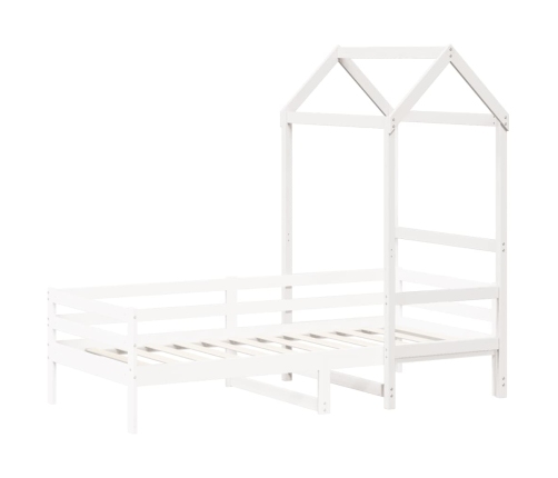 Techo de cama infantil madera maciza blanco 108x70x176,5 cm