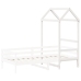 Techo de cama infantil madera maciza blanco 108x70x176,5 cm