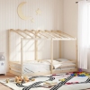 Cama para niños con techo madera maciza de pino 80x200 cm