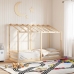 Cama infantil con techo madera maciza pino 90x190 cm