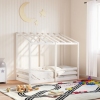 Cama para niños con techo madera de pino blanco 80x160 cm