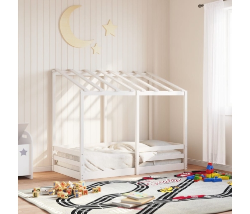 Cama para niños con techo madera de pino blanco 80x160 cm