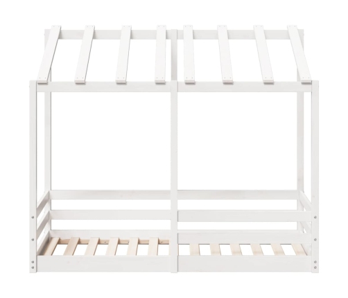 vidaXL Cama infantil con techo madera maciza pino blanco 70x140 cm