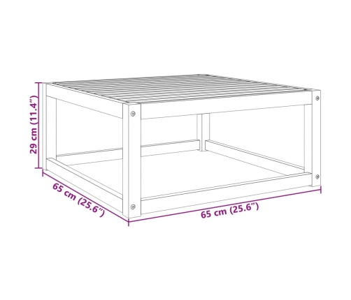 Mesa de jardín madera maciza de acacia 65x65x29 cm