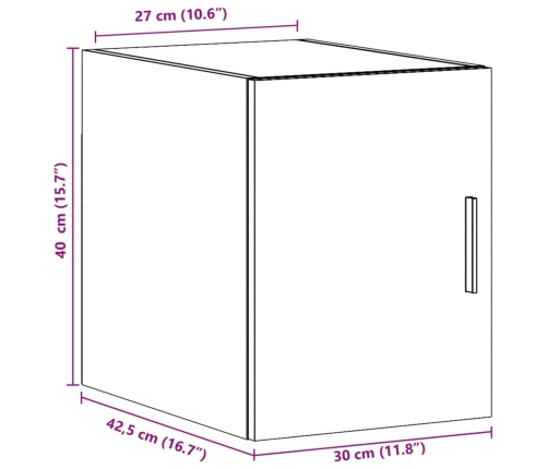 Armario de pared madera de ingeniería blanco 30x42,5x40 cm