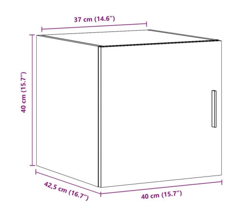 Armario de pared madera de ingeniería negro 40x42,5x40 cm