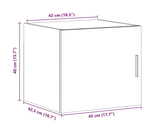 Armario de pared madera de ingeniería blanco 45x42,5x40 cm