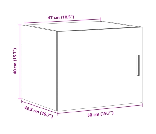 Armario de pared madera de ingeniería blanco 50x42,5x40 cm