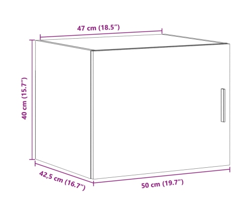 Armario de pared madera ingeniería roble Sonoma 50x42,5x40 cm