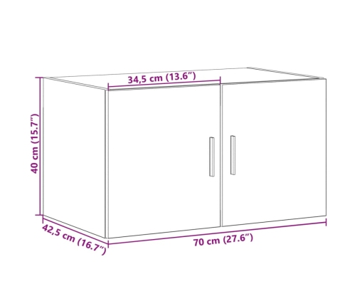 Armario de pared madera de ingeniería blanco 70x42,5x40 cm