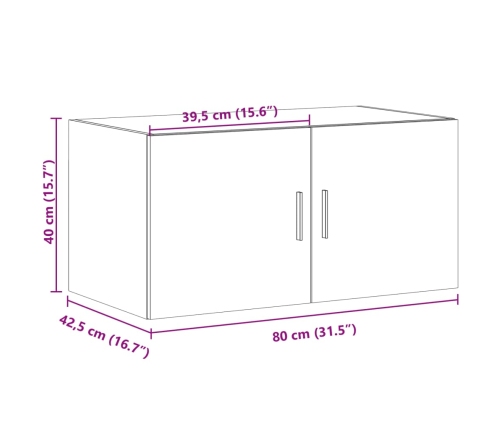 Armario de pared madera de ingeniería blanco 80x42,5x40 cm