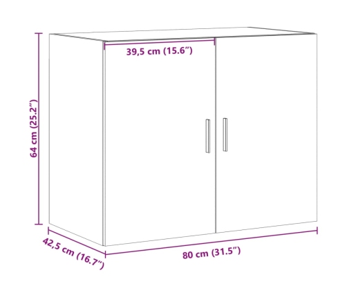 Armario de pared madera de ingeniería blanco 80x42,5x64 cm