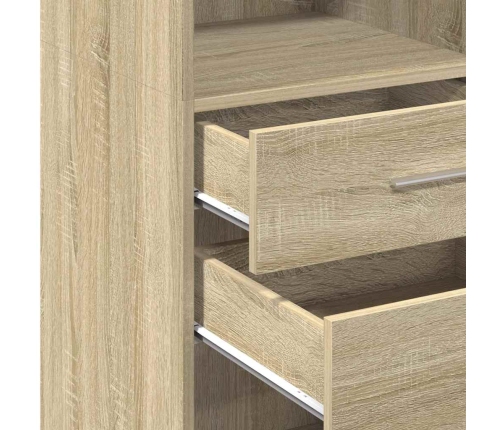 Aparador alto madera de ingeniería roble Sonoma 30x42,5x124 cm