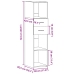 Aparador alto madera de ingeniería roble ahumado 30x42,5x124 cm
