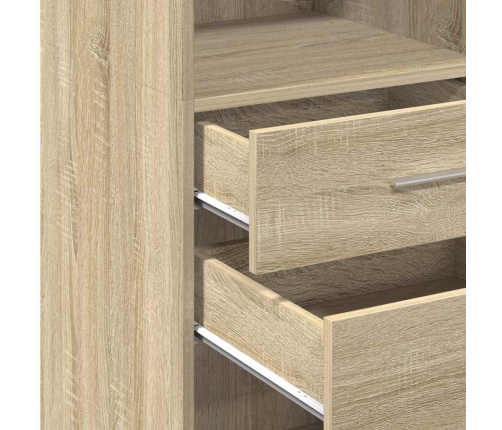 Aparador alto madera de ingeniería roble Sonoma 50x42,5x124 cm