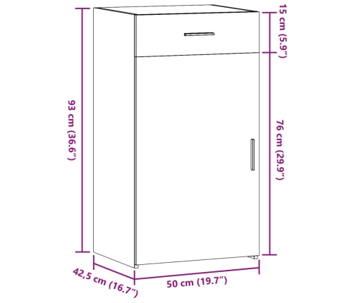 Aparador madera de ingeniería blanco 50x42,5x93 cm