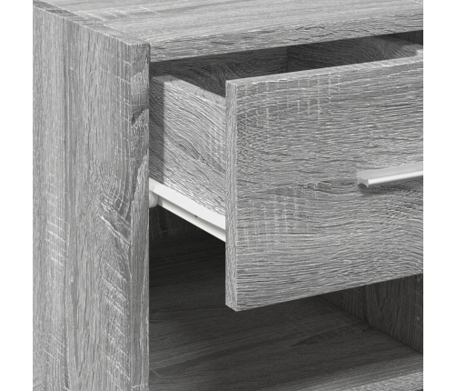 Aparador de madera de ingeniería gris Sonoma 30x42,5x93 cm