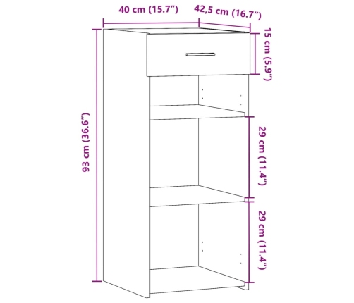 Aparador de madera de ingeniería roble Sonoma 40x42,5x93 cm