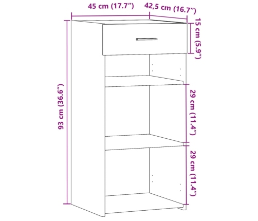 Aparador madera de ingeniería blanco 45x42,5x93 cm