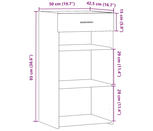 Aparador madera de ingeniería blanco 50x42,5x93 cm