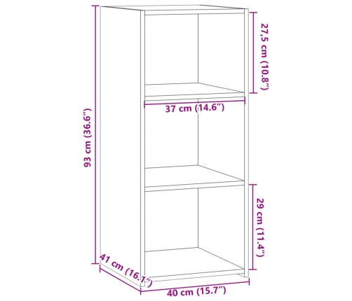 Aparador de madera de ingeniería roble ahumado 40x41x93 cm