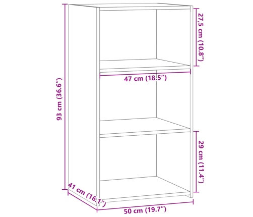 Aparador de madera de ingeniería marrón roble 50x41x93 cm