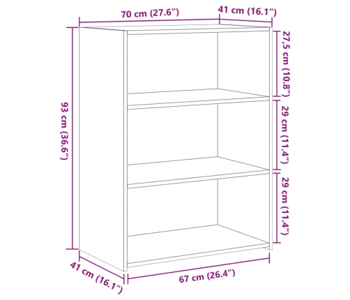 Aparador madera de ingeniería blanco 70x41x93 cm