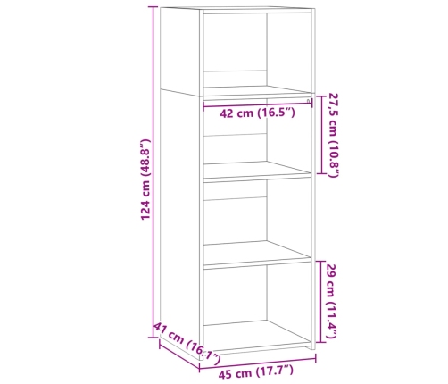 Aparador alto madera ingeniería blanco 45x41x124 cm