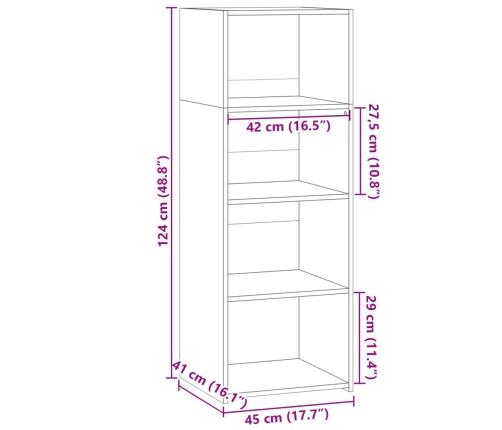 Aparador alto madera de ingeniería roble Sonoma 45x41x124 cm