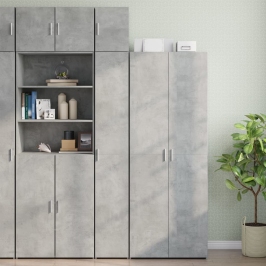 Armario estrecho madera ingeniería gris hormigón 30x42,5x225 cm