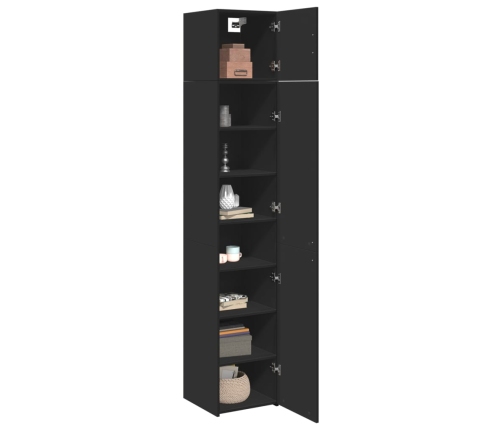 Armario estrecho madera de ingeniería negro 40x42,5x225 cm
