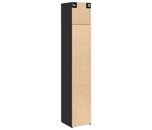 Armario estrecho madera de ingeniería negro 40x42,5x225 cm