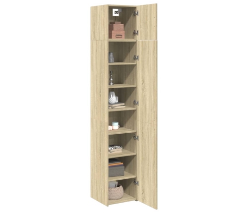 Armario estrecho madera ingeniería roble Sonoma 40x42,5x225 cm