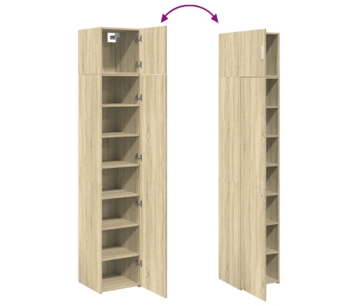 Armario estrecho madera ingeniería roble Sonoma 40x42,5x225 cm