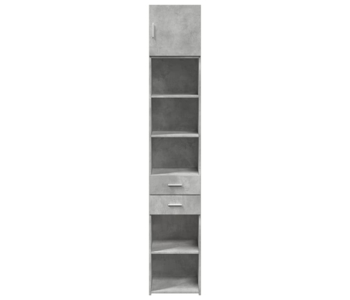 Armario estrecho madera ingeniería gris hormigón 40x42,5x225 cm