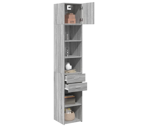 Armario estrecho madera ingeniería gris Sonoma 40x42,5x225 cm