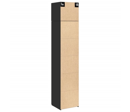 Armario estrecho madera de ingeniería negro 45x42,5x225 cm