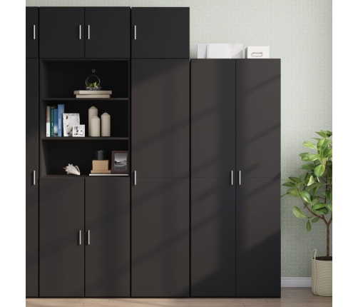 Armario estrecho madera de ingeniería negro 45x42,5x225 cm
