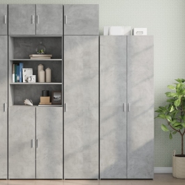 Armario estrecho madera ingeniería gris hormigón 45x42,5x225 cm