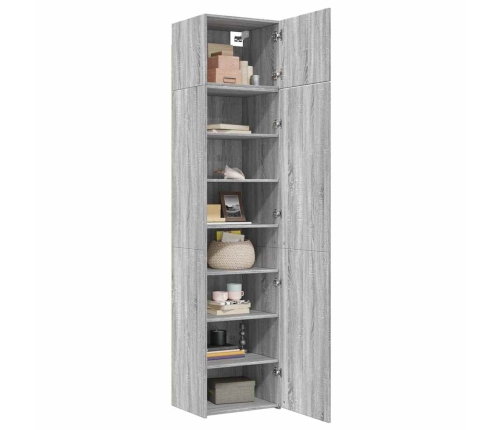 Armario estrecho madera ingeniería gris Sonoma 50x42,5x225 cm