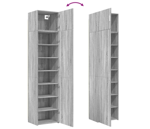 Armario estrecho madera ingeniería gris Sonoma 50x42,5x225 cm