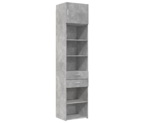 Armario estrecho madera ingeniería gris hormigón 50x42,5x225 cm