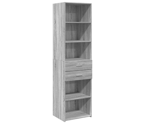 Armario estrecho madera ingeniería gris Sonoma 50x42,5x225 cm