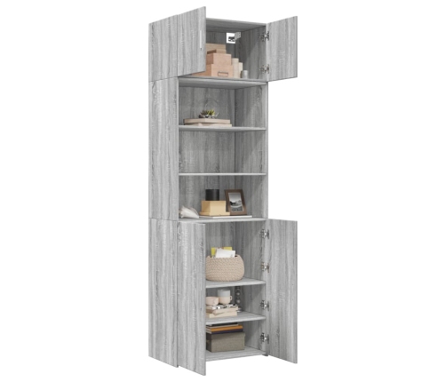 Armario de madera ingeniería gris Sonoma 70x42,5x225 cm