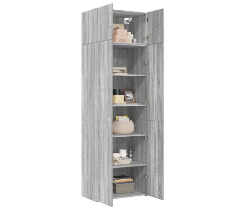 Armario de madera ingeniería gris Sonoma 70x42,5x225 cm