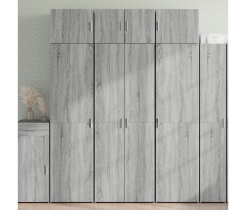 Armario de madera ingeniería gris Sonoma 70x42,5x225 cm