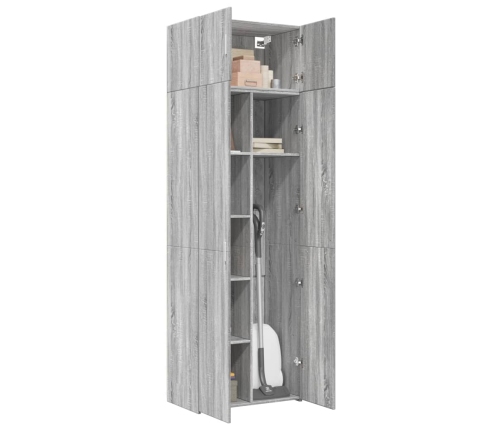 Armario de madera ingeniería gris Sonoma 70x42,5x225 cm