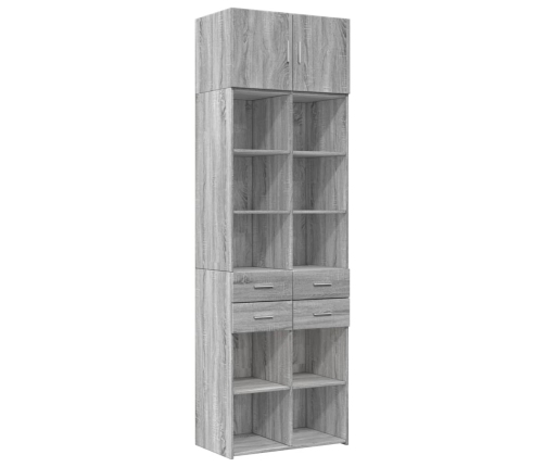 Armario de madera ingeniería gris Sonoma 70x42,5x225 cm