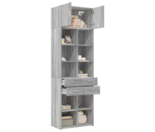 Armario de madera ingeniería gris Sonoma 70x42,5x225 cm