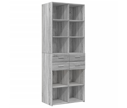 Armario de madera ingeniería gris Sonoma 70x42,5x225 cm